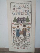 Finished Amish Alphabet  a Proverb Needlepoint Picture Through Wisdom
