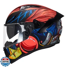 VCOROS Full Face Dual Visor Motorcycle Helmet for Adults Motorbike Street Bik