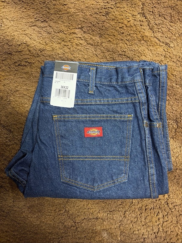 NEW Dickies 5-Pocket Work Jean Regular Fit Straight Leg Medium Wash 36 X32 NWT