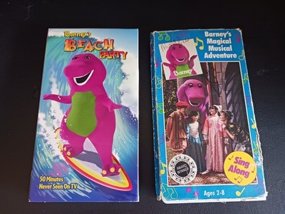 Lot Of 2 Barney VHS Tapes Beach Party & Magical Musical Adventure Sing Along
