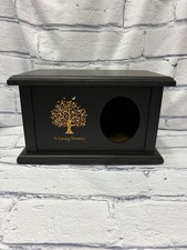 BNWT Wooden Cremation Urn Box Black - CG I10