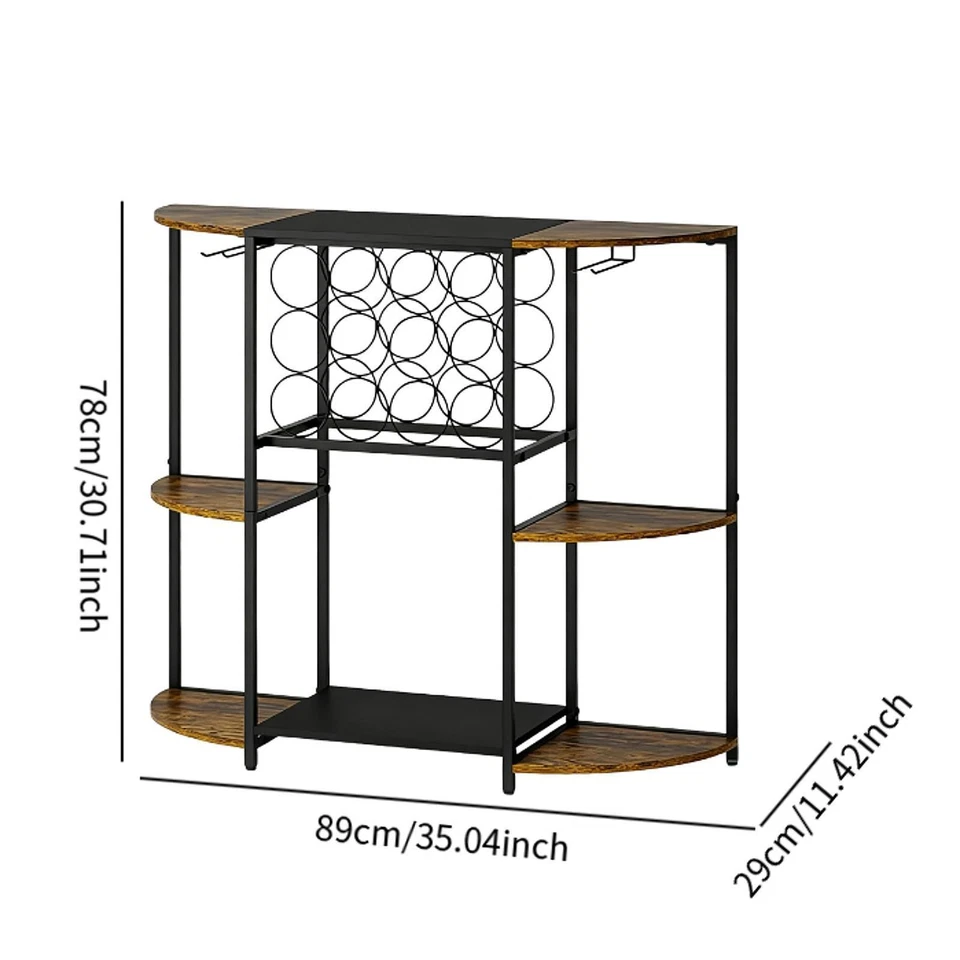 Estante para Vinos con Luz LED Armario para Bar de Vinos Rústico para Salón Decoración del Hogar Foto 4 de 4