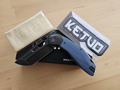 Ketuo Knife YAKUZA G10 Blau / Schwarz 14C28N Linerlock Taschenmessser Neu