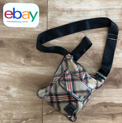 Belstaff SHOULDER TRAVELLER BODY bag,    heavily used, tartan designed, small