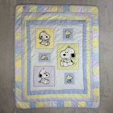 Lambs Ivy My Little Snoopy Baby Crib Quilt Blanket Bedding Woodstock VTG READ