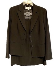 Vintage Jones New York Size 8 Black Business Suit Straight Skirt W Jacket Lined