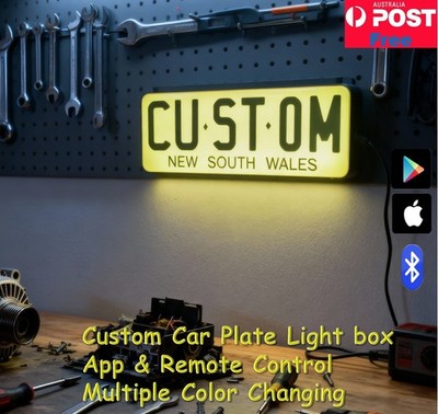 Custom LED Car Plate Light Box Personalized License Plate Sign Gift Garage Decor