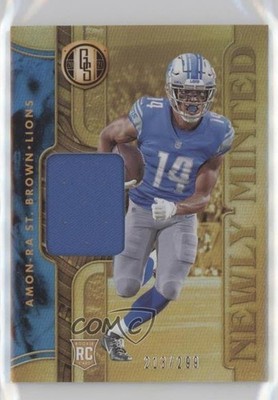 2021 Gold Standard Newly Minted Memorabilia /299 Amon-Ra St Brown Rookie RC 16wc