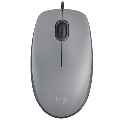 Logitech M110 Silent Wired Optical Mouse Usb 1000 Dpi Ambidextrous Mid Grey - Picture 1 of 2