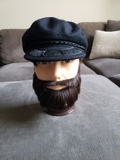 Authentic Greek Fisherman's Cap Black Greek Hat Men's Size 7 1/2 Wool Blend NEW