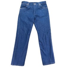 Wrangler C 13MWZ Mens Blue Denim Jeans Straight Leg 35x32 Cowboy Cut