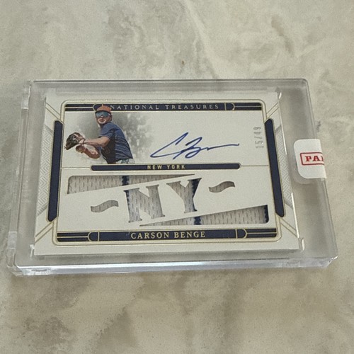 2025 Panini National Treasures Carson Benge /49 Auto RC Mets