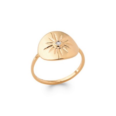 KBC - Vergoldeter Ring Sonnenscheibe aus Vergina Zirkonia rund 2 mm