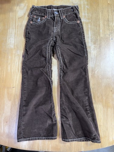 True Religion Joey Big T Corduroy Flare Kids Pants Size 10 Brown - Picture 2 of 7