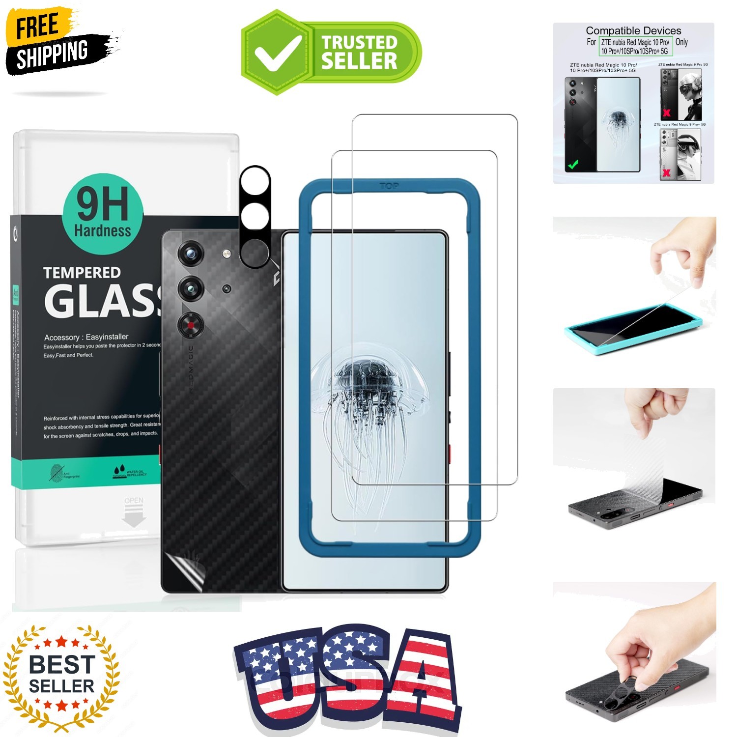 for ZTE nubia Red Magic 10 Pro/10 Pro+ 5G/10S Pro/10S Pro+ Screen Protector,2...