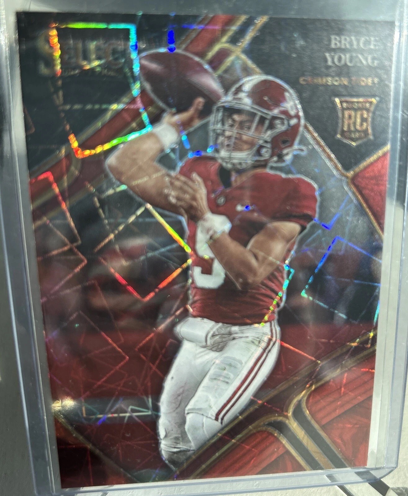 BRYCE YOUNG 2023 Select Draft Rookie Red Lazer PRIZM #101 Panthers 🐆Alabama