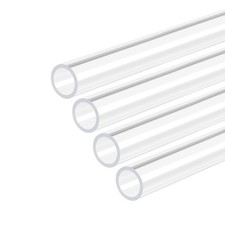 4pcs 10mm x 12mm 20" Clear Acrylic Pipe Rigid Plastic Tubing for Plumbing