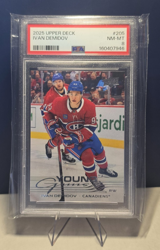 2025-26 Upper Deck Ivan Demidov Young Guns RC #205 PSA 8 NM-MT Canadiens