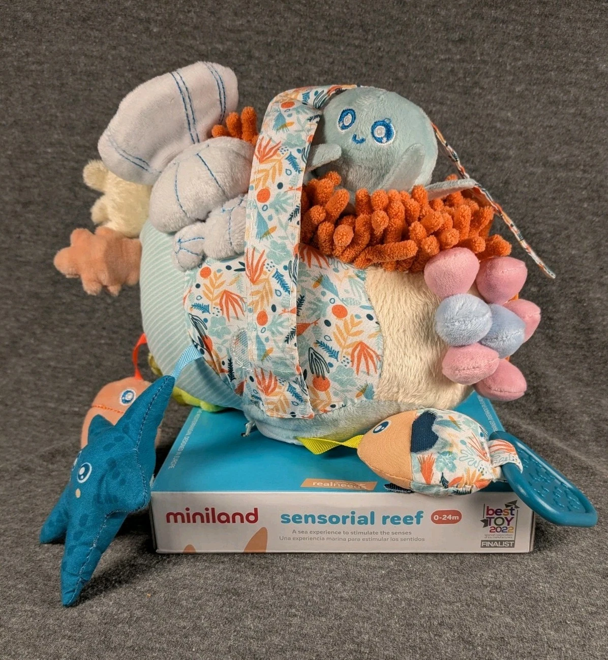 Miniland Sensorial Reef Plush Toy Rattle, Baby Teething, Sensory Toy
Opens in a new window or tab