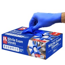London Labs Cobalt Blue 5 Mil Nitrile Exam Gloves Disposable Medium, 