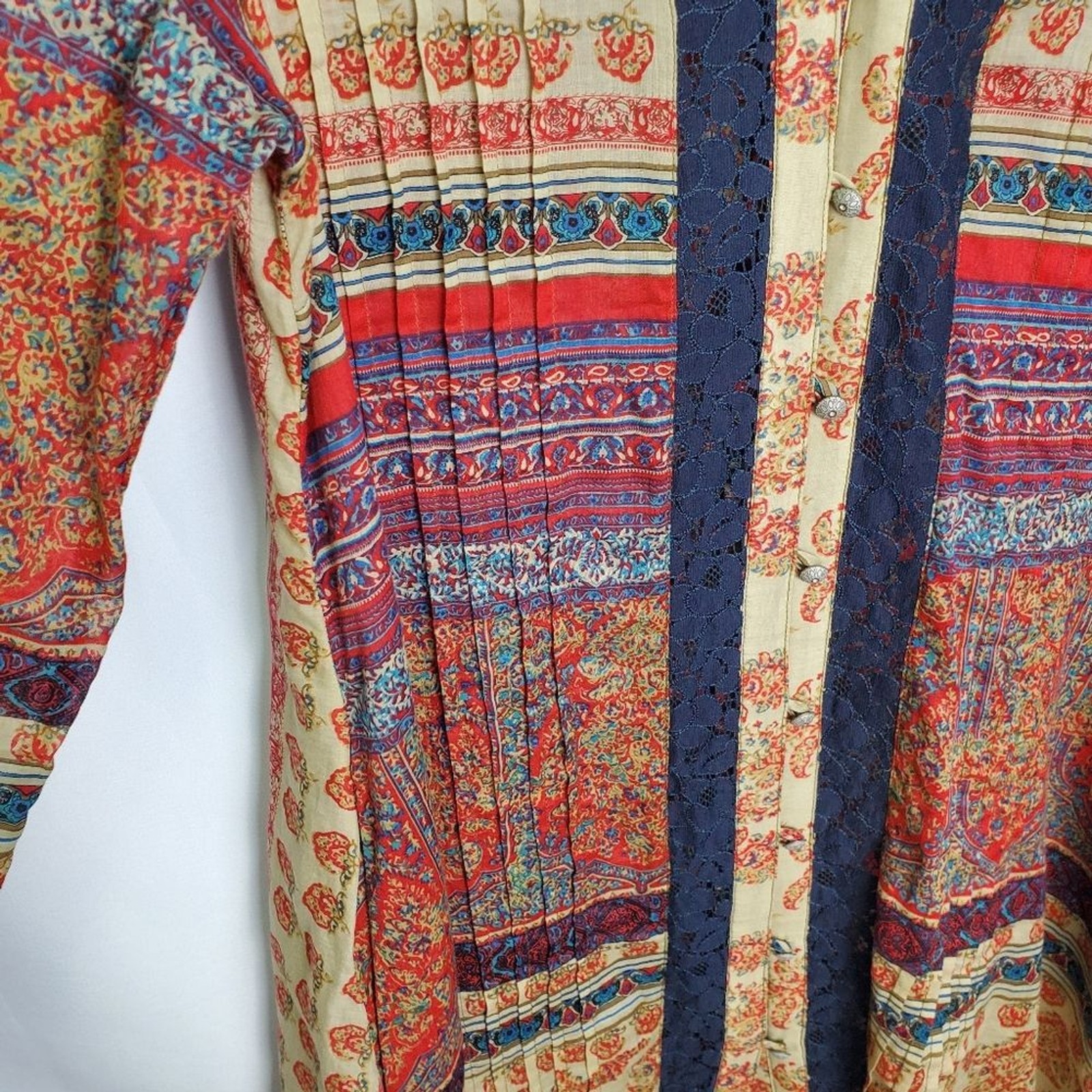 Soft Surroundings Boho Patchwork Tunic Blouse Emb… - image 9