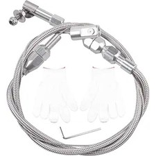 24" Universal Throttle Cable Braided Stainless Steel Throttle Cable Kit