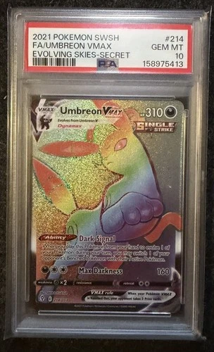 Umbreon VMAX (Secret) 214/203 SWSH07: Evolving Skies Holo PSA 10