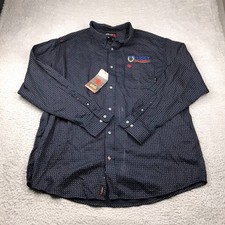 Ariat Work FR Shirt Mens 2XL Navy Polka Dot Flame Reistant Logo Embroidery NEW