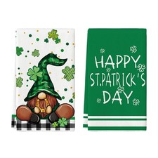 Gnome Shamrock Happy St. Patrick's Day Kitchen Towels Dish Towels, 18x26 Inch Se