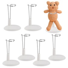 6-Pack Doll Display Stands for 4-8 inch Dolls, Adjustable Flexible Holder