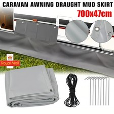 Caravan Awning Mud / Draught Skirt 7m Length X 47cm Depth With Wheel Arch Covers