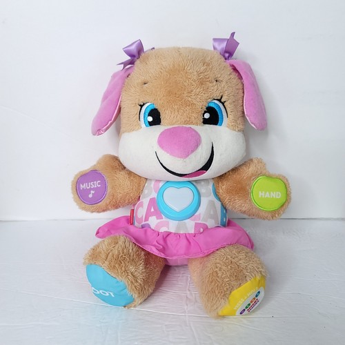 Fisher Price Laugh n Learn ABC's Plush Talking Pink Dog Stuffed Animal Tested