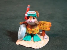 WEE FOREST FOLK M-293 CATFISH COVE FIGURINE, DONNA PETERSEN, 1-5/8" T, RET. 2/13