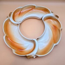 Vintage Lane & Co Van Nuys Calif 3030 Ceramic Chip Dip Serving Set Tan Cream