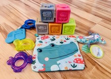 Lot 10 Baby Toys Teethers Infant Blocks