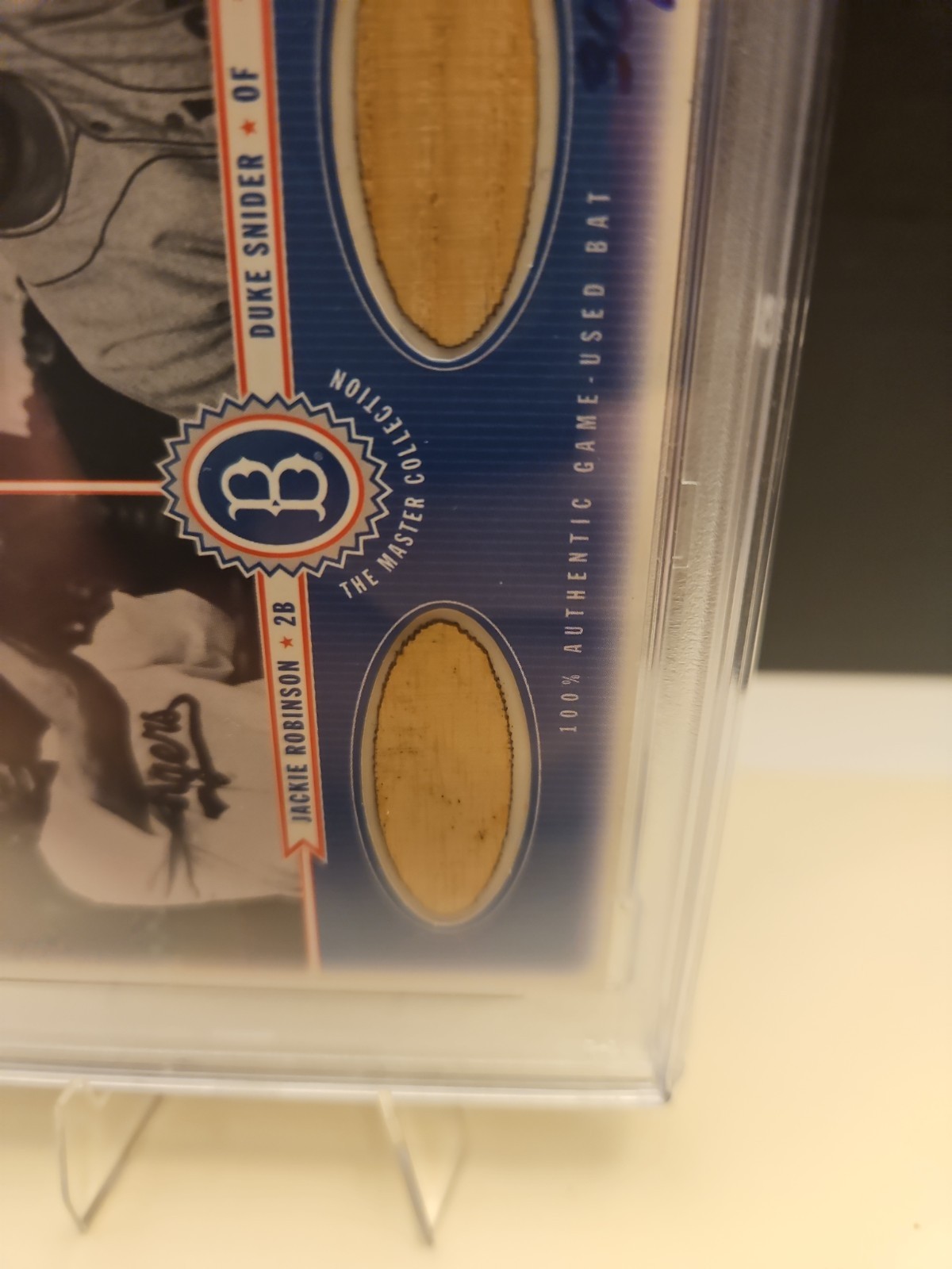 2000 U.D. Brooklyn Dodgers Master Collection MP Robinson/Snider  GU BAT PSA 10 view 4