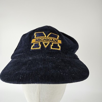 Vintage University Of Michigan Wolverines Square Black Snapback Hat Cap USA