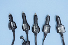 SET OF FIVE - Original GARMIN GTM 36 / 25 Lifetime Traffic Receiver Car Charger