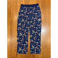 Little Sleepies Santa's Sleigh Pajama Pants Womens L Navy Bamboo Reindeer