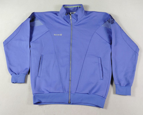Asics, Vintage ASICS Track Jacket Mens Large Purple Recorder Full Zip Japan 80s Active