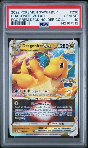 2022 POKEMON SWSH BLACK STAR PROMO #236 DRAGONITE VSTAR PSA 10