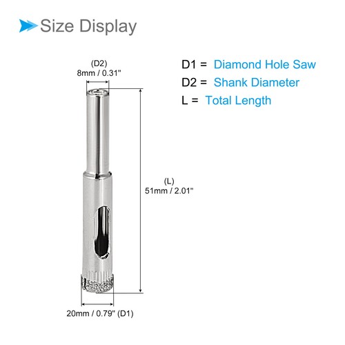 Punte diamantate per trapano, 8 mm, seghe rivestite per forare 10 pezzi - Foto 2 di 6