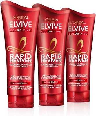 L'Oreal Elvive Color Vive Rapid Reviver Conditioner 3x180ml für gefärbtes Haar
