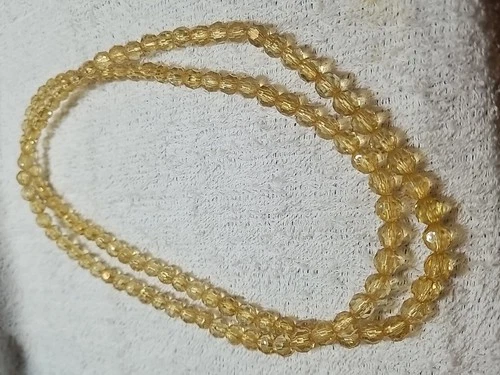 18" Citrine Color Beaded Necklace