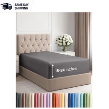 Cozy Dark Grey Twin XL Fitted Sheet - Perfect Fit for 24 Inch Deep Mattresses