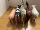 Set of 5 Plastic Farm Animal Figurines Pig Cow Sheep Horse Zebra Collectible — photo 2