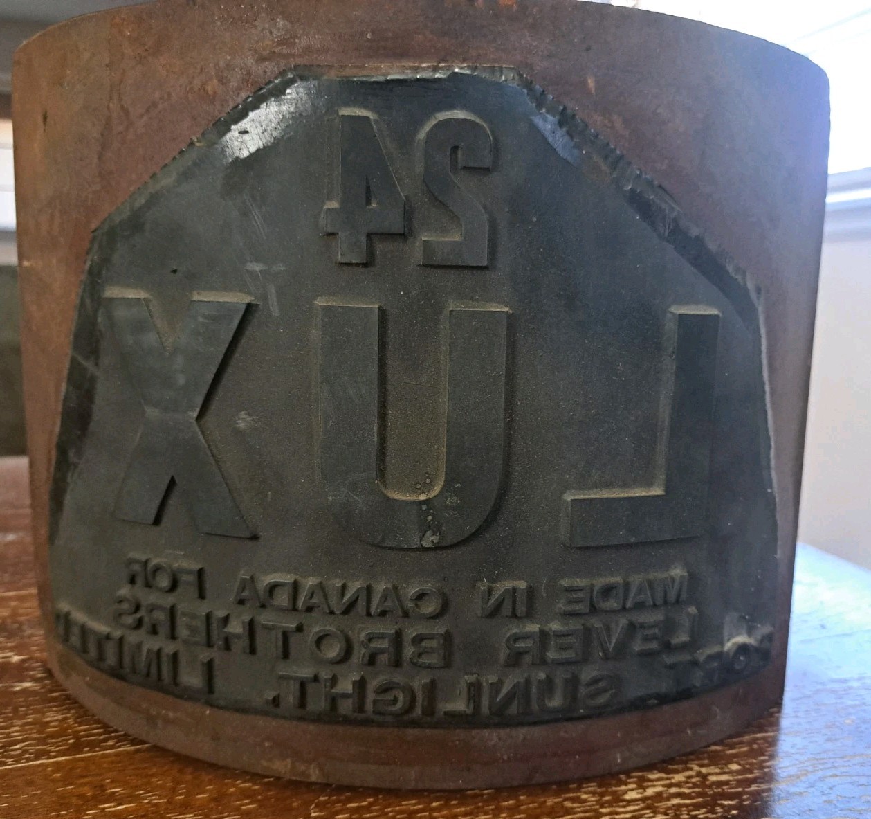 1920s Lux Soap Canada Toronto Factory Iron Master Plate Printing Block For Crate