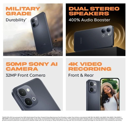 iQOO Z11x 5G (Black, 8GB RAM, 256 GB ) Dimensity 7400-Turbo Global Version. - Picture 8 of 9