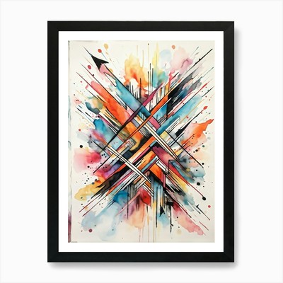Abstraktes Design handgezeichnete Pfeile ein gerahmtes Wandbild Poster Leinwanddruck Bild