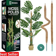 2 Pack 48'' Bendable Moss Pole Monstera Plant Support for Climbing Indoor Pla...